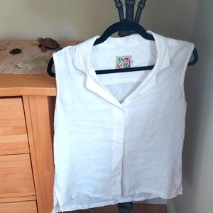 JAMS WORLD Linen off white sleeveless shirt